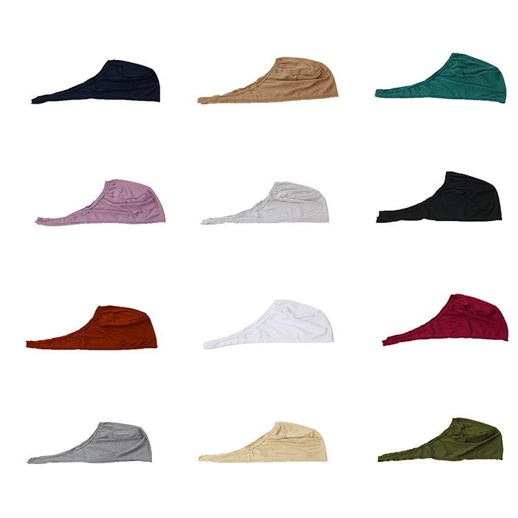
Bandana arabian national costume modal bottom cap 12 colors head covers monochrome cap turkey muslim hijab cap ladies 
