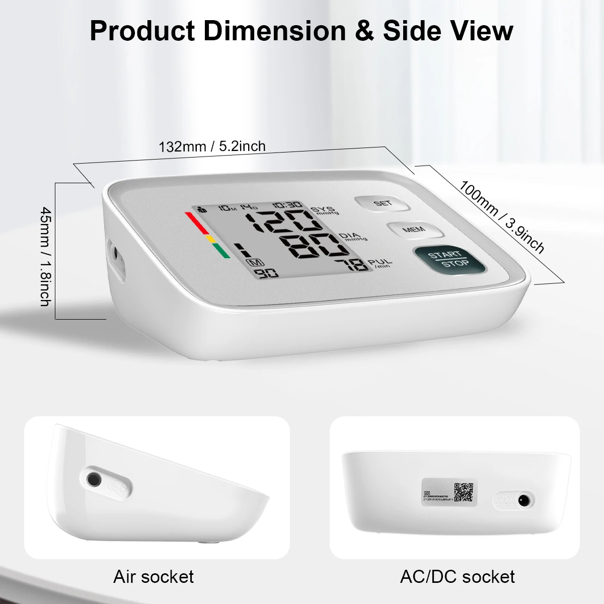 BP Machine Digital Sphygmomanometer High Accuracy Digital Automatic Smart Sphygmomanometer Upper Arm Blood Pressure Monitor