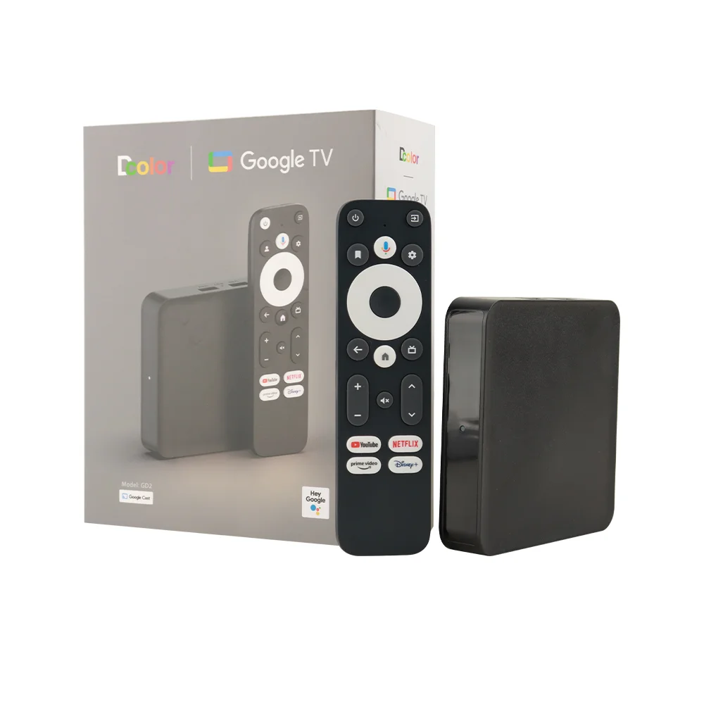 Лучшее качество Google TV Box Android 12 версия RAM 2 Гб 32 ROM Assistant голосовой пульт дистанционного управления Сертифицированный ТВ бокс