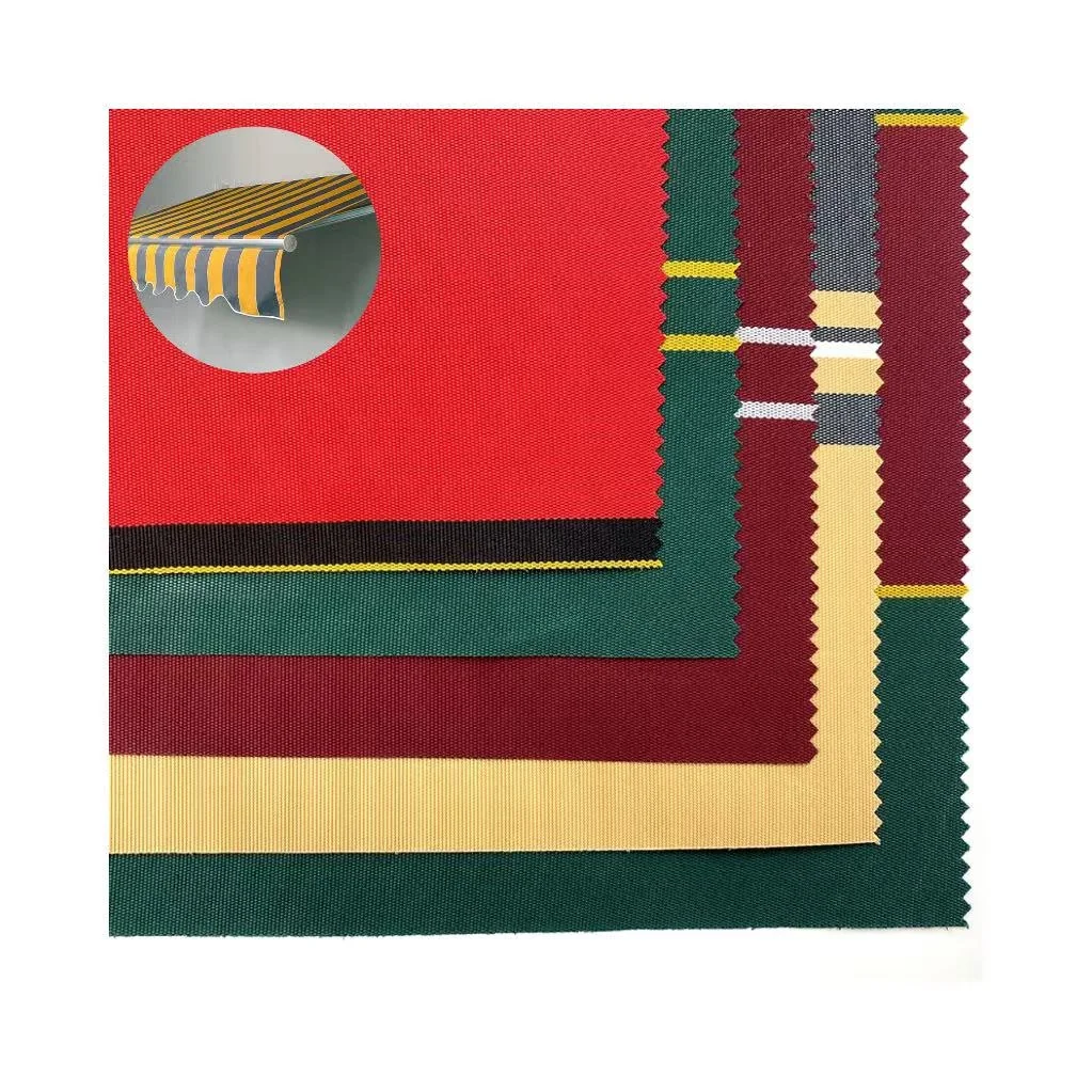 Wholesale pu coated 100% polyester fabric yarn dyed waterproof windproof fabric for outdoor awnings