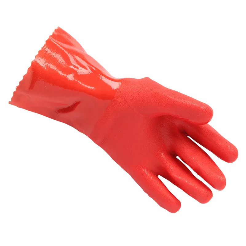 Household  Cleaning car washing texture PVC acid alkali resistant industrial rubber work safety protective gloves