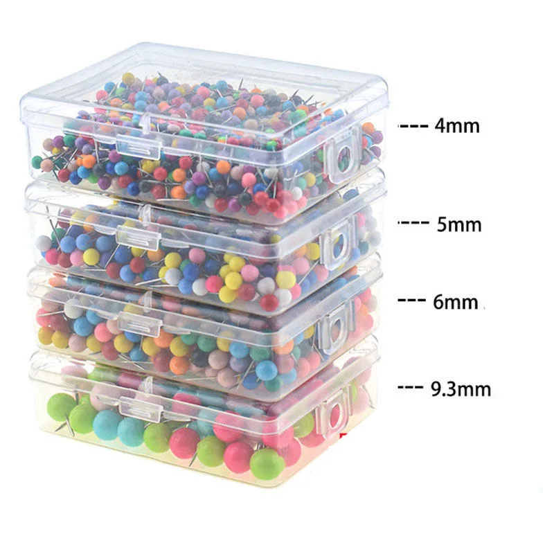 Colorful Push Pin Round Head Map Thumb Tacks White Pushpins