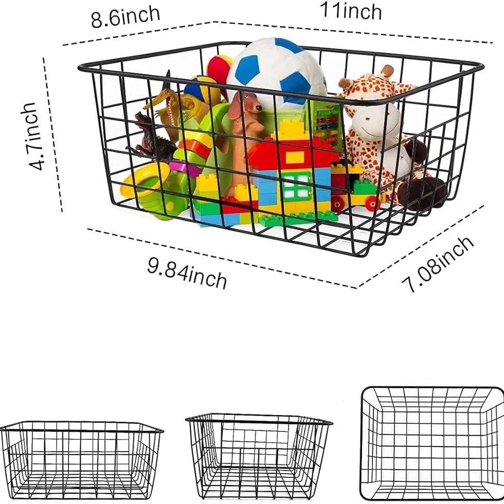 Wholesale Metal Wire Mesh Storage Basket Vegetable and Fruit Storage Basket Iron Storage Basket