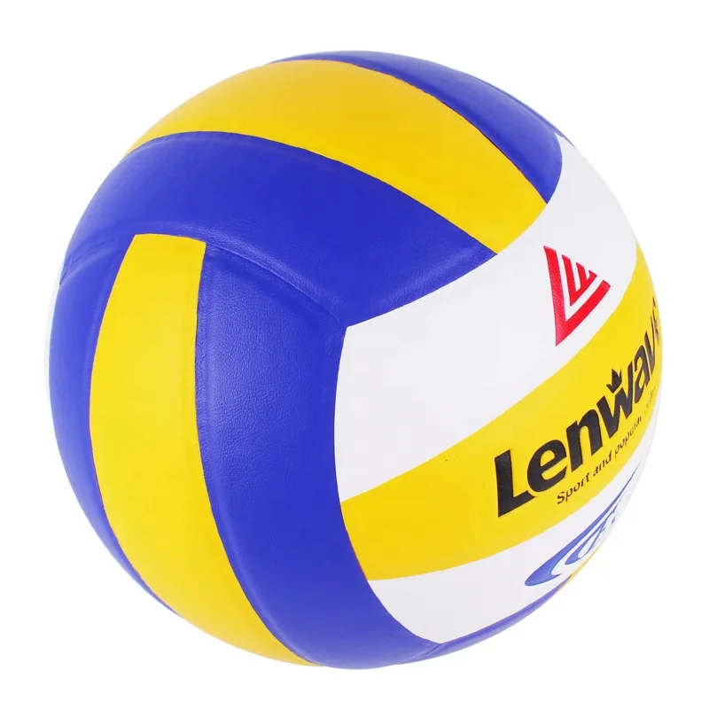 Lenwave office size 5 pvc volleyball,traing/game thermal bonding custom volleyball ball wholesale with sof leather