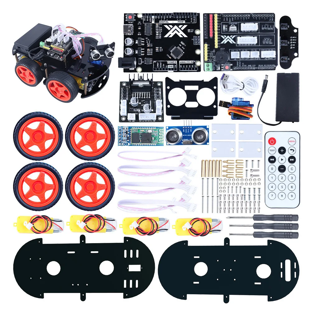 Factory Supply Wholesale DIY U N O Bot Bluetooth Remote Controller Smart Car Programming Kit Compatible With Arduino