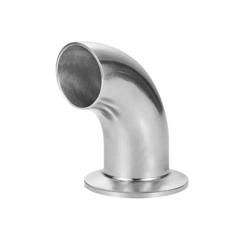 19mm-325mm Pipe OD Butt Weld SS304 316L Sanitary Stainless Steel Single Side Chuck Type Quick Fit 90 Degree Elbow