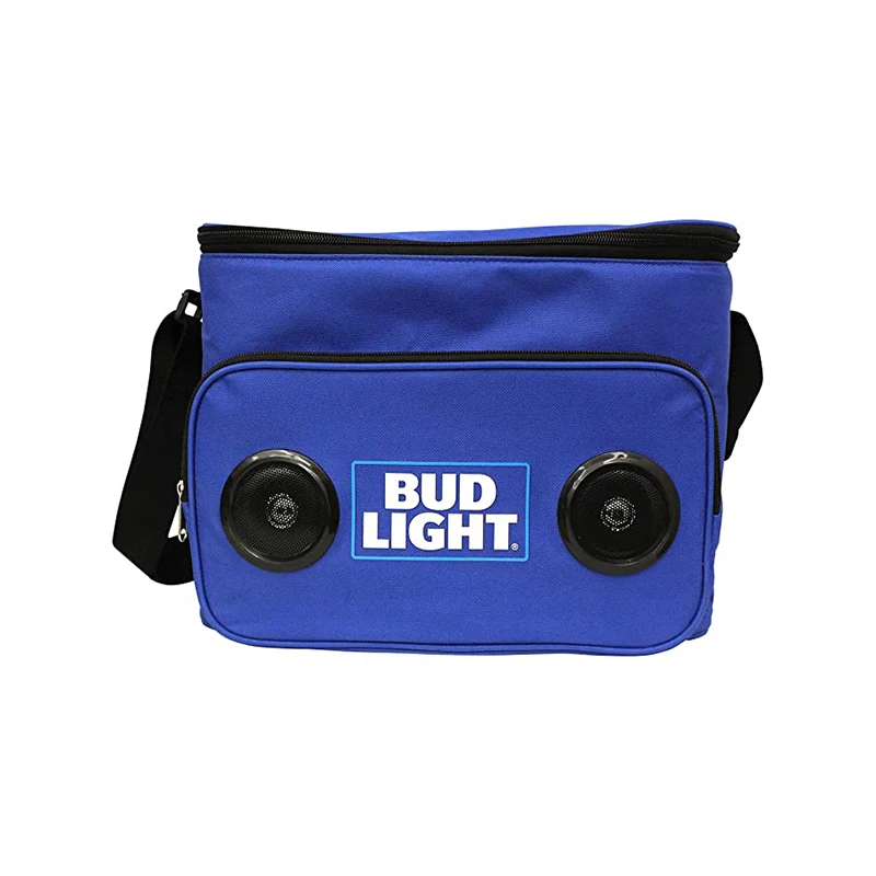 Outdoor Travel 600D Polyester Waterproof Picnic Cooler Bag Blue Tooth Speaker with Wireless and Include Battery cooler speaker