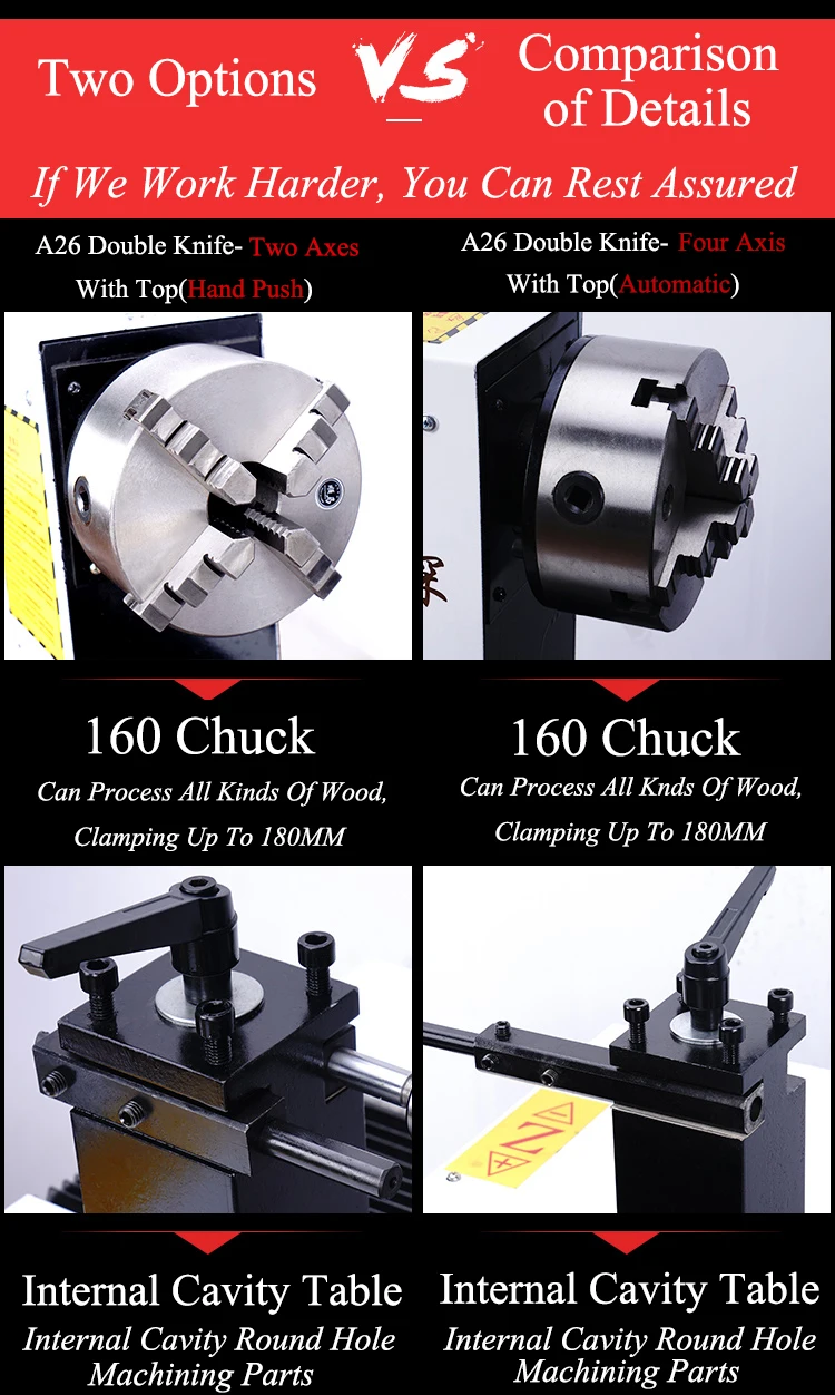 A16 Double Cutter Head Double Axis Multifunctional CNC Lathe for Woodworking