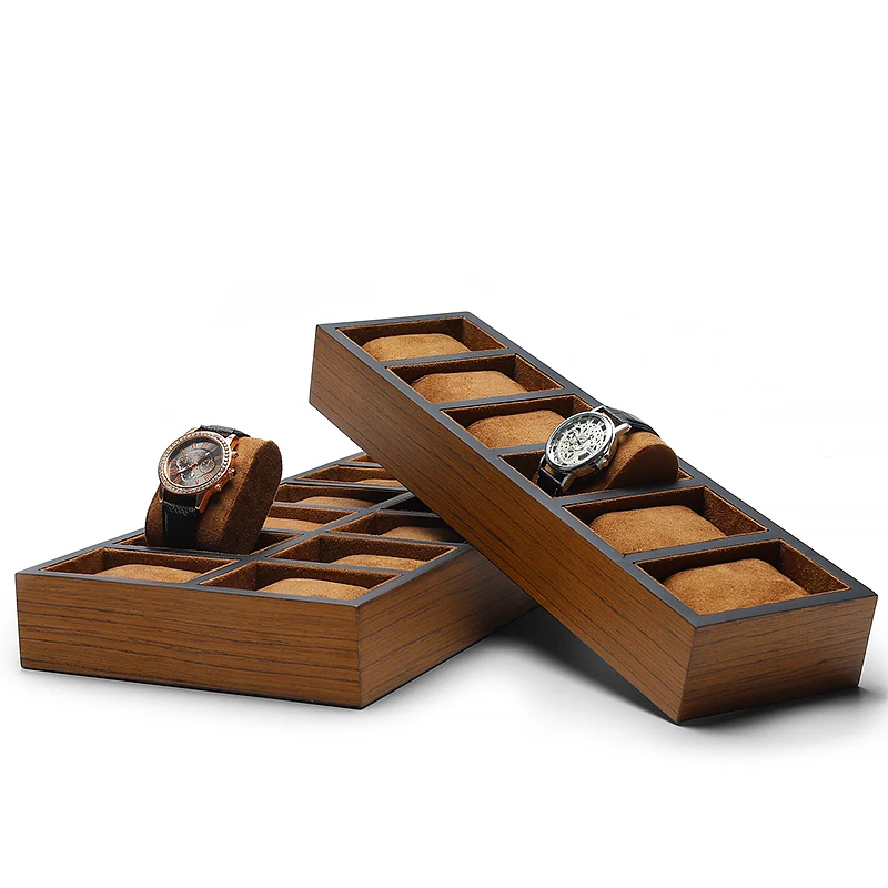 DIGU wholesale luxury solid wood dial plate bark wooden watch display box economical watch display tray