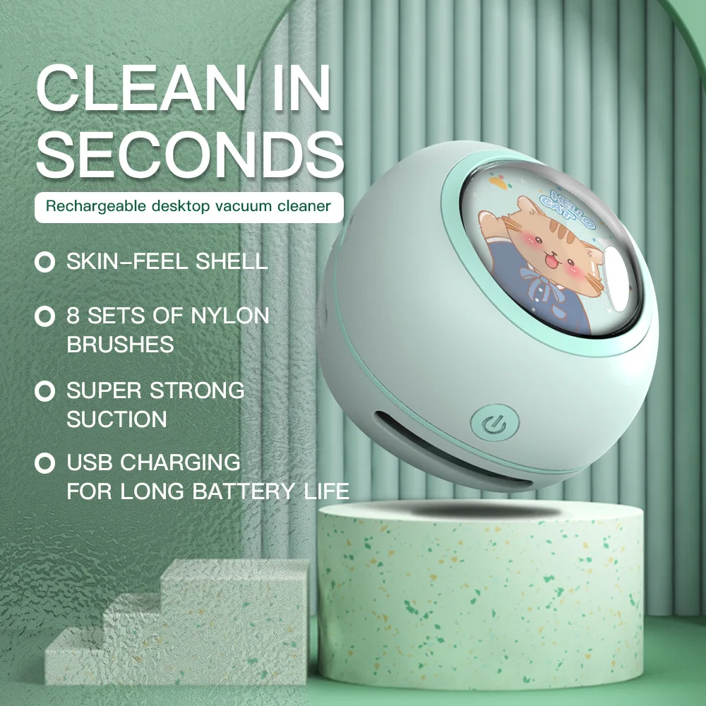 USB Rechargeable Portable Desktop Vacuum Cleaner for Keyboard Home School Mini Handheld Dust Remover Desktop Vacuum Cleaner