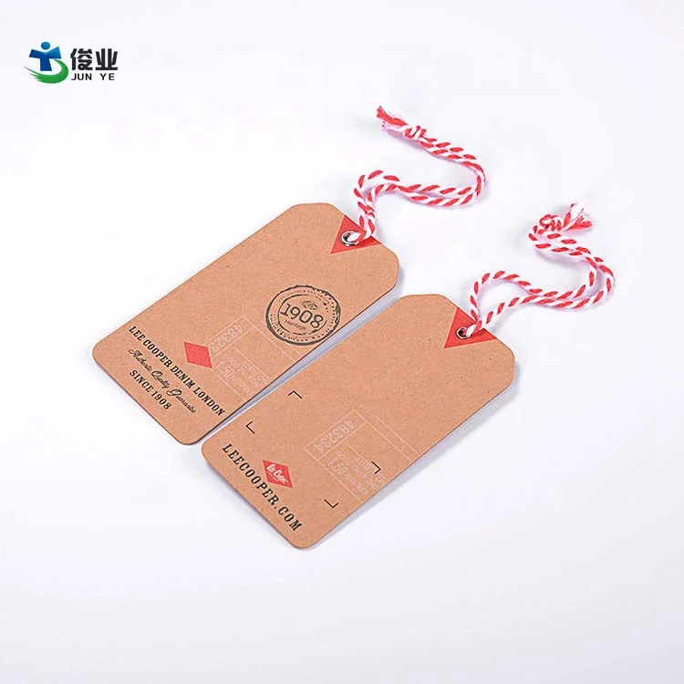 Рекламная акция, коричневая крафт-бумага, бесплатный дизайн, индивидуальная печать, цена, подвесные бирки, упаковочные этикетки