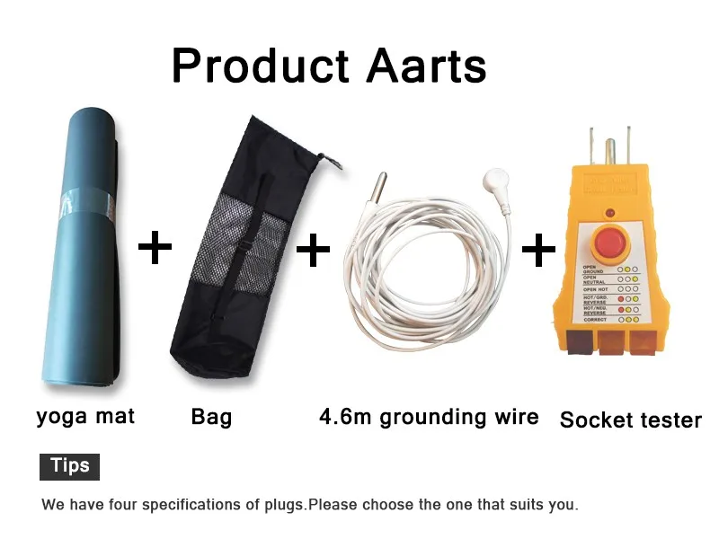 ESD Portable Foldable Yoga Mat  Grounding Fitted Sheet Conductive Exercise Earthed Mat for EMR Protection