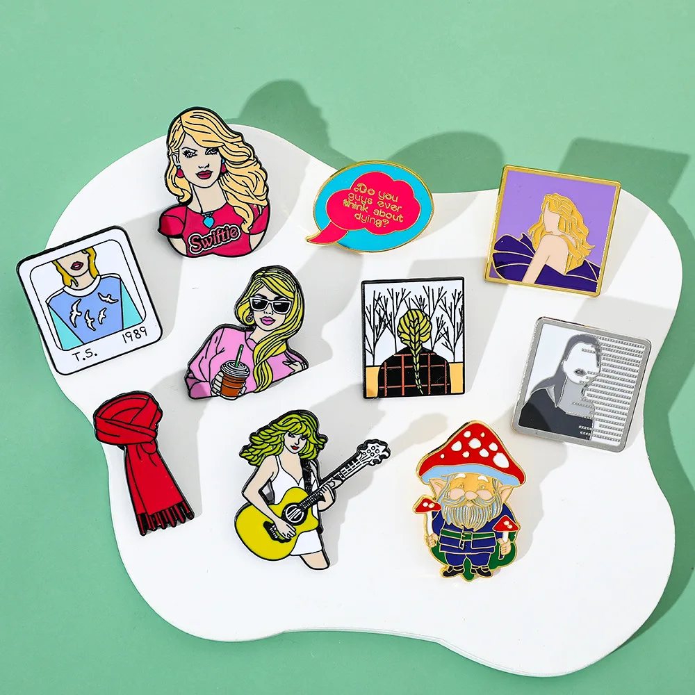 Wholesale Taylor Inspired Album Merchandise Swift Metal Badge Hard Soft Enamel Lapel Pins