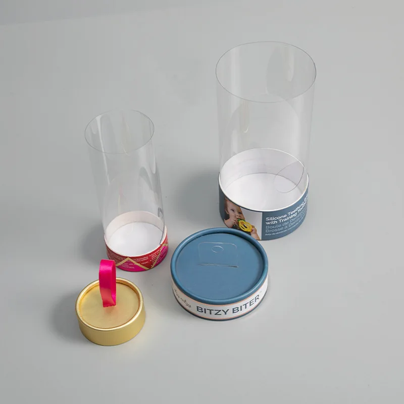 Custom high quality packaging tubes new arrival clear pvc transparent window round cylinder paper tube with window