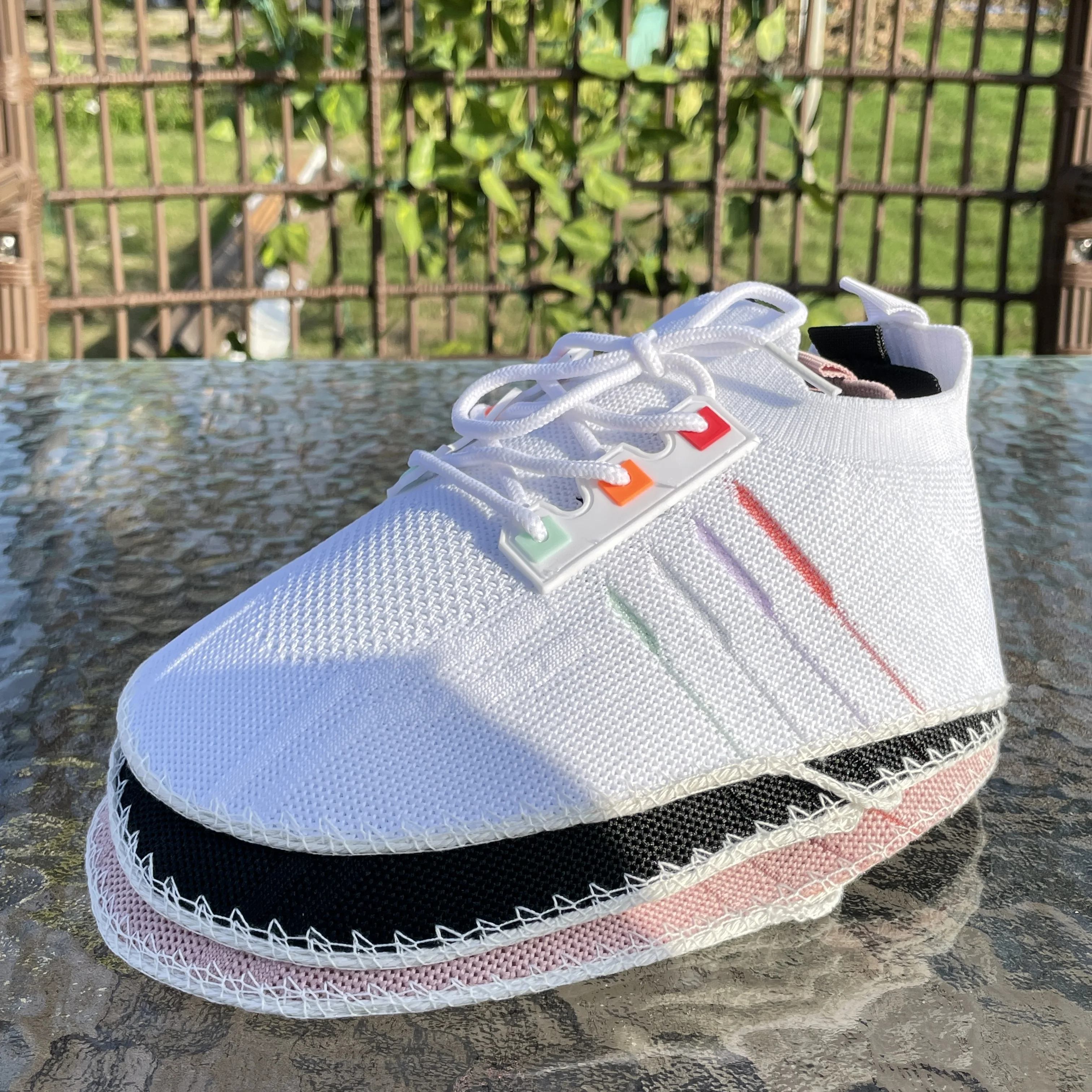 Promotion Product Lightweight Shoe Flying Knit Upper Comfortable Woven Knitted Material Weave Basketball Upper Vamps