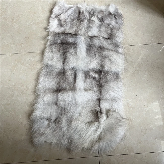 pearl fox fur skin red and black sliver fox fur