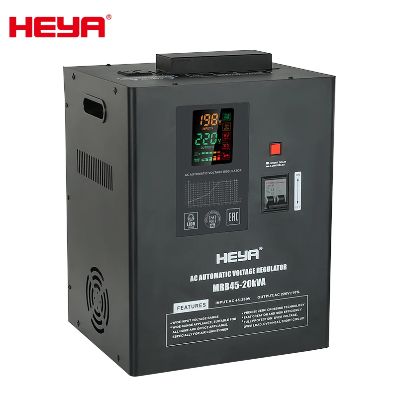 Super Low AVR 15KVA 45/60/90-280V Wide Input Range Single Phase 220V AC Wall Mounted Automatic Voltage Regulators Stabilizers