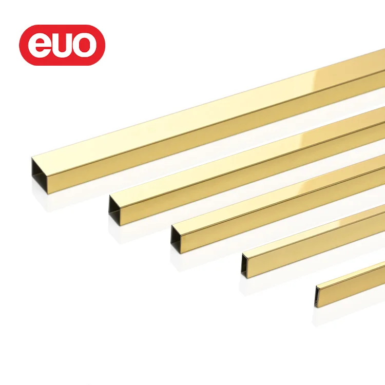 euo Cheap Metal Strip Wall U Stainless Steel Channel Plastic 304 Shape Profile Brushed Gold Decorative Tile Trim