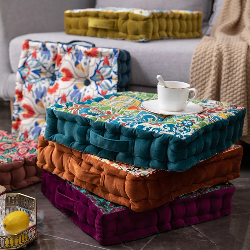 LISO Personalized Custom Digital Printing Velvet Thickened Square Bay Window Tatami Cushion For Dining Decor