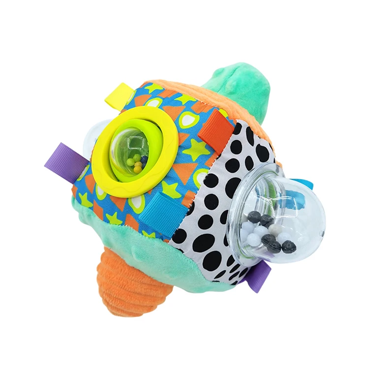 babyfans 2024 new design product baby soft cube hanging toys with rattle mirror for stroller or crib different material sensory