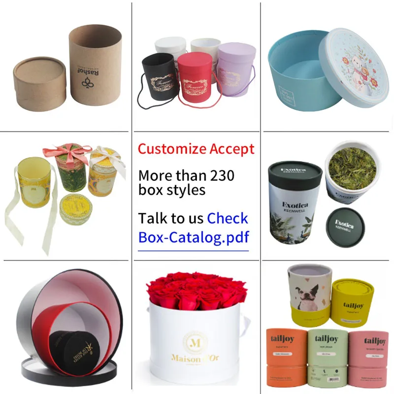 luxury green round wine boxes personality recycled paper tube cylinder packaging box for water bottle