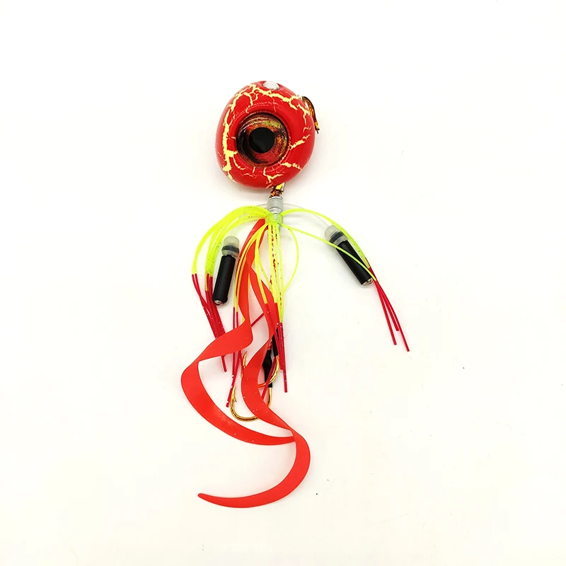 Wholesale  snapper jig lure madai  kabura jig with rattle sound glow silicone tie