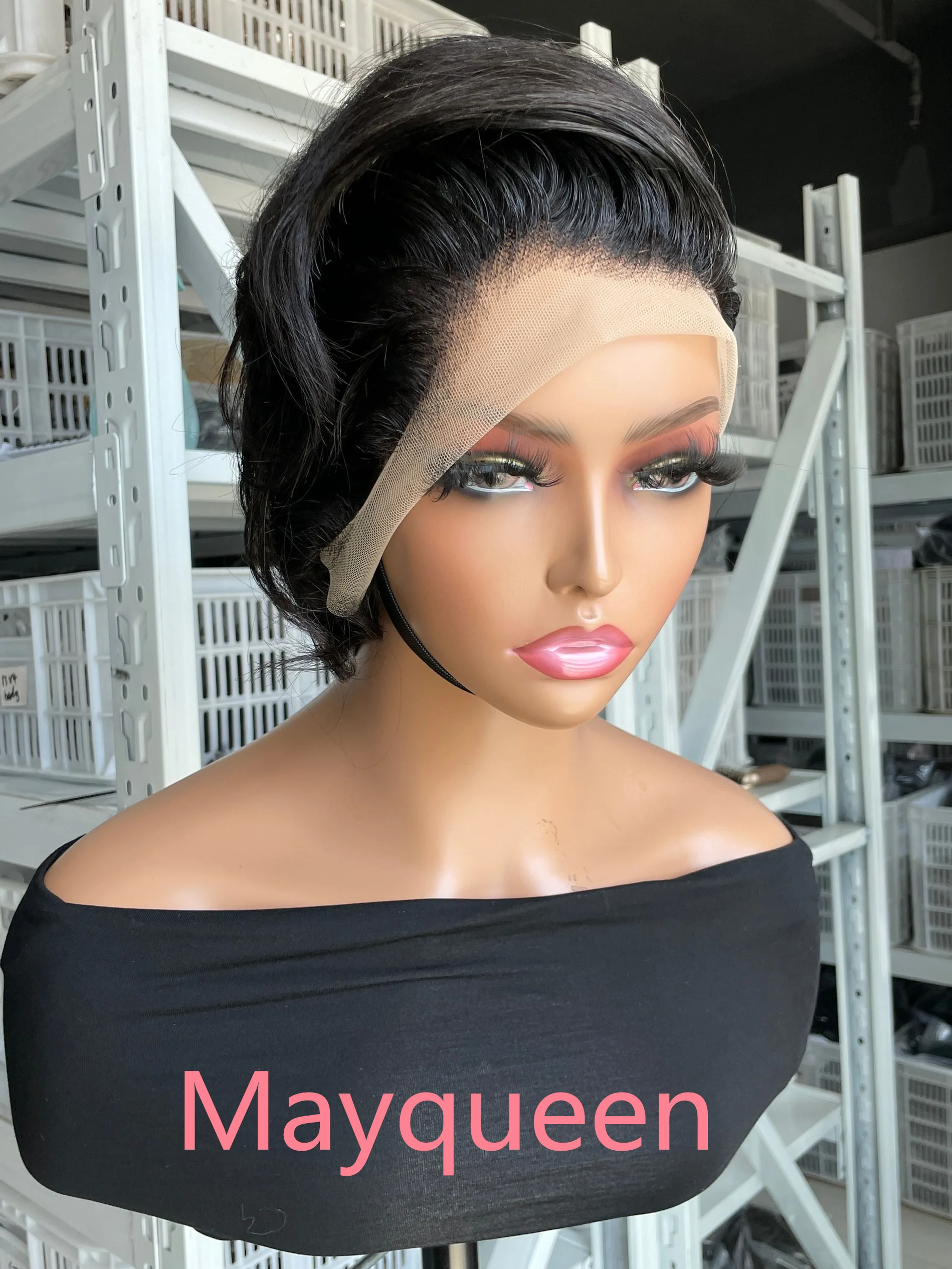 Wholesale Human Hair Bob Straight Machine Made Virgin Human Hair Wigs With Bang For Black Women
