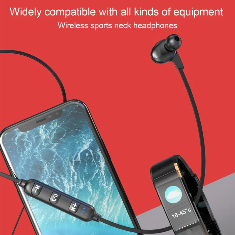 Original Lenovo ES204 Sport Headset With Neck Blue tooth Headphones TWS 5.0 Speakers Running Sport HIFI Stereo Earphone