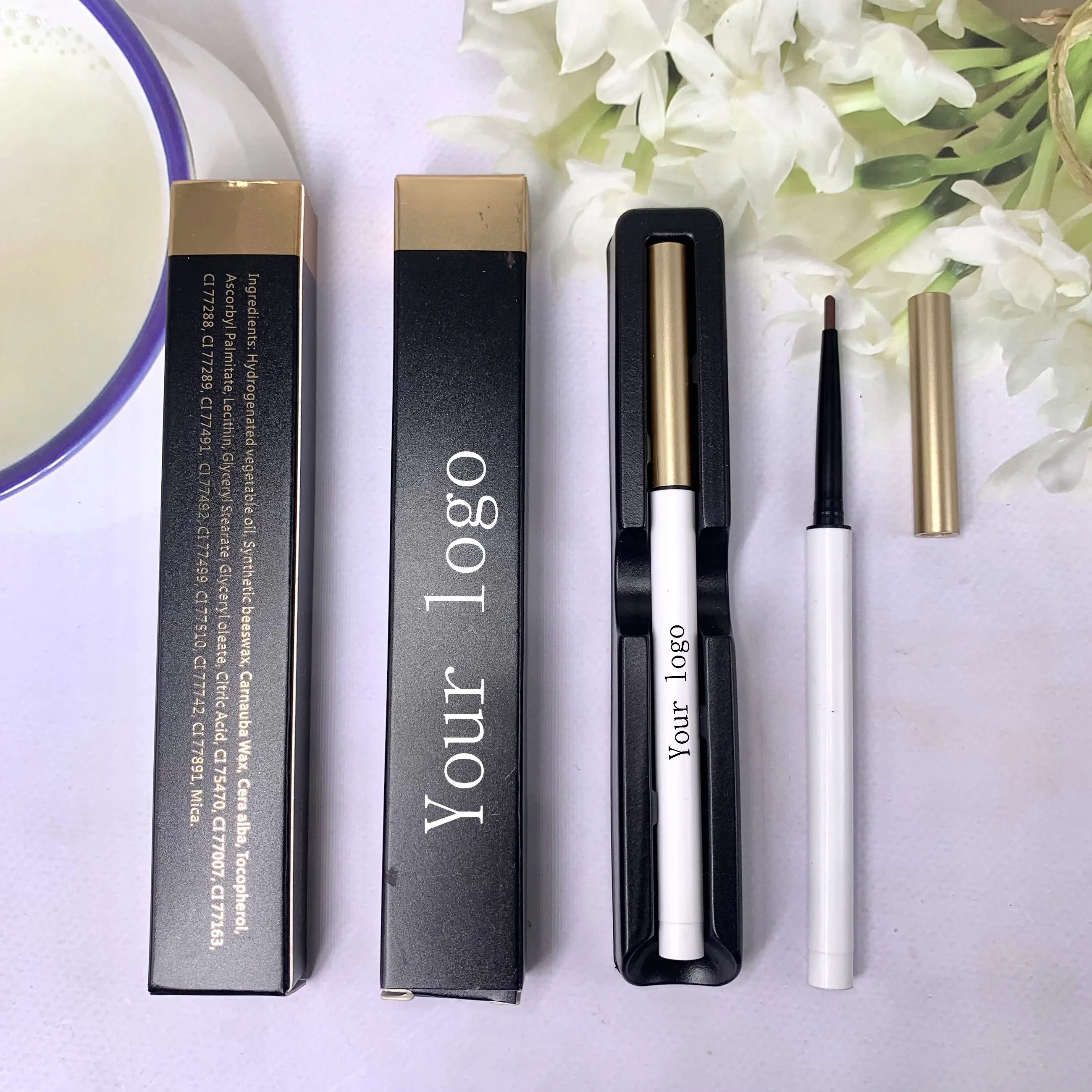 Private Label Cosmetics Waterproof Long lasting Creamy Eyeliner No Logo Vegan High Quality Crayon Eye Liner
