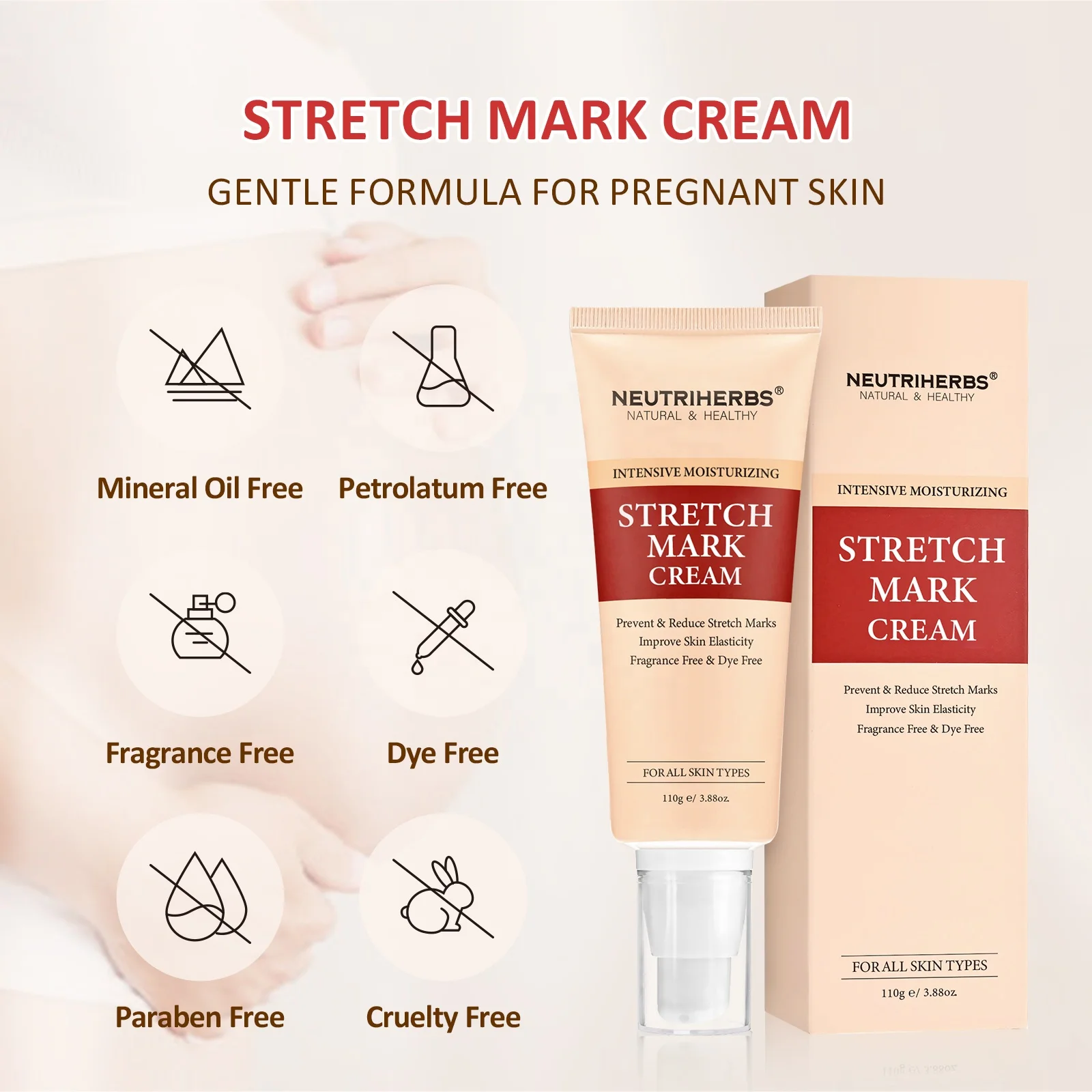 Private label skin repair remove anti-stretch mark pregnancy very effective stretch mark scar removal cream for stretch marks