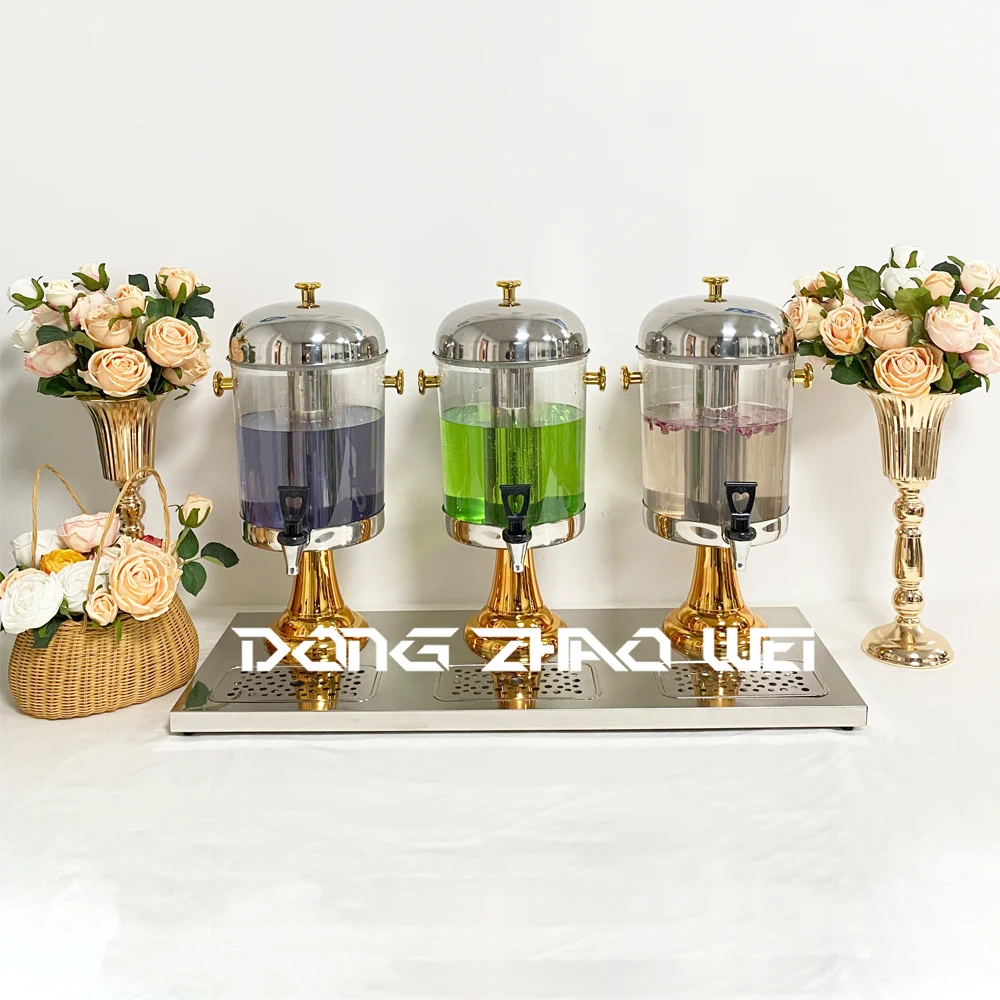 Commercial Catering Buffet Juice Drink Dispensers 8/16/24L Drink Dispenser 3 Tanks Buffet Event Juice Dispenser
