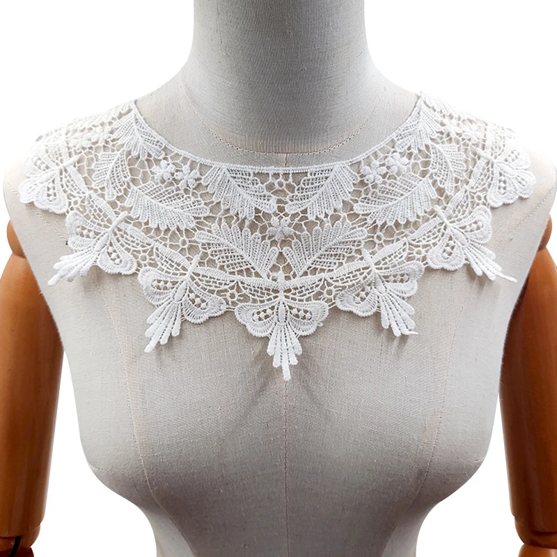 Chest Flowers Embroidery Lace Diy Fashion Accessories Applique Patches Design Custom Hollow out 3D Polyester milk fiber