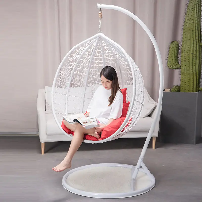 Water drop shaped rattan swing egg chair style pe wicker hanging chair egg chair outdoor patio furniture hammock rattan