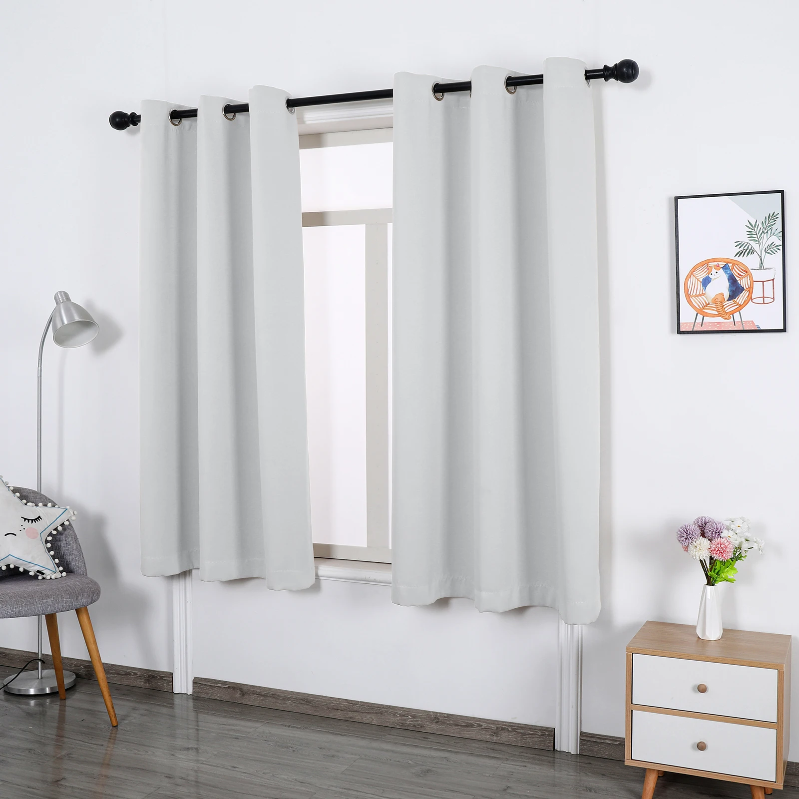 
Amazon Hot Sale Curtains Water Resistance Thermal Insulated Darkening for Living Room Balance Temperature Noise Reduction 