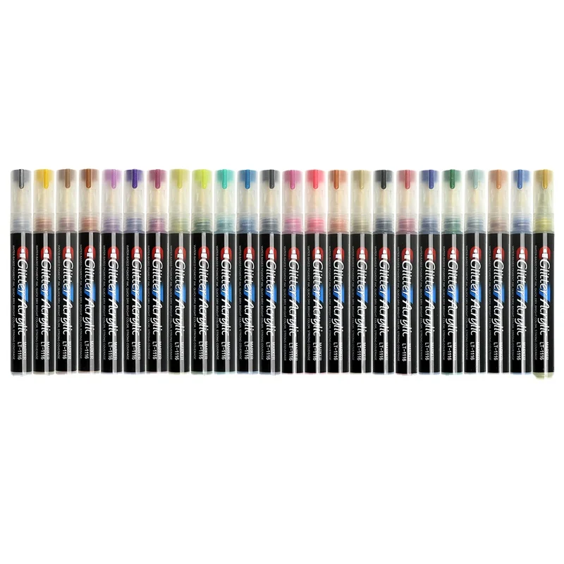 Блеск акриловый Маркер ручки с 24 цвета, сделай сам, поделок, керамика, стекло, холст, кружка, металле, дереве, LT-1116