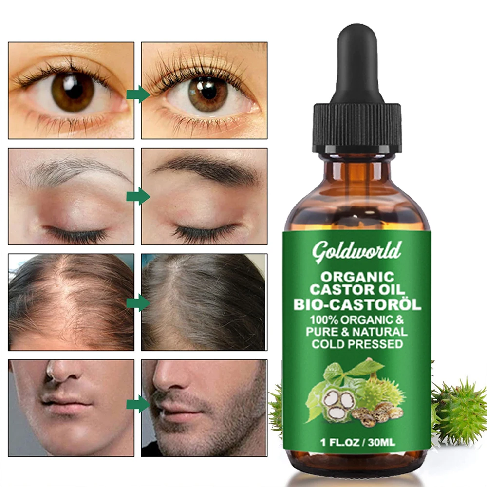 Skin Care 100% Castor Oil Cold Pressed Body Eye Brow Organic Castor Massage Oil for Woman