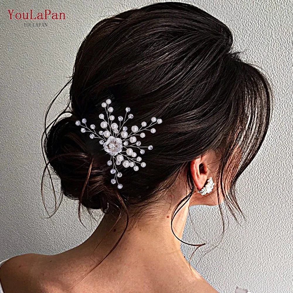 YouLaPan HP503 Rhinestone Pearl Hair fork Girl Everyday Hair Tiara Party Wedding Accessories Bridal Headpiece