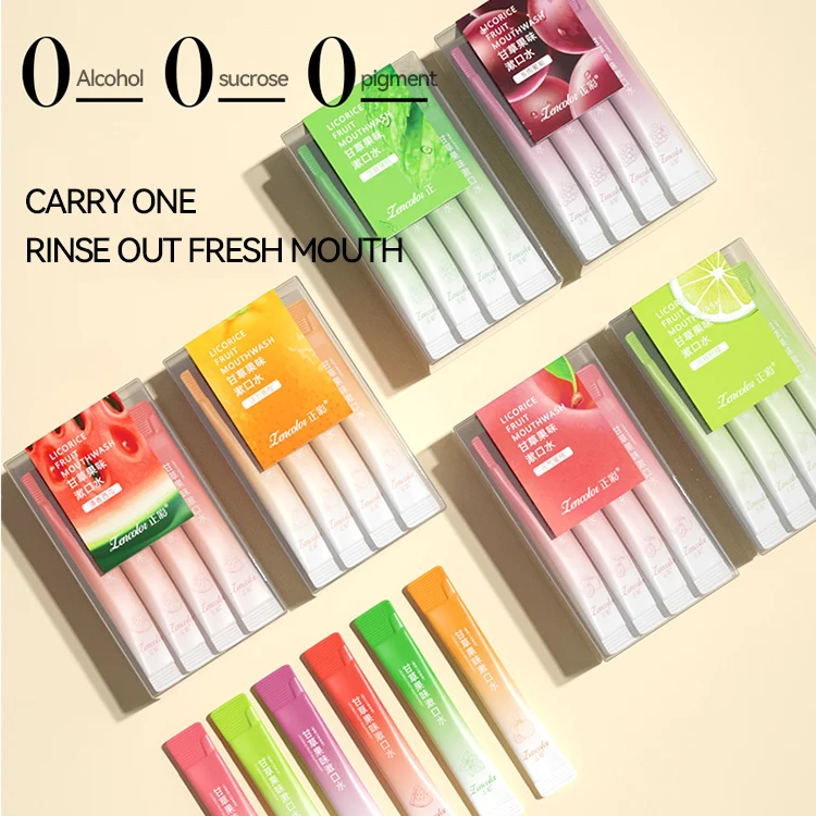 OEM Factory Wholesale Portable Mouthwash teeth whitening Oral care Fruit flavor Mouthwash in bags