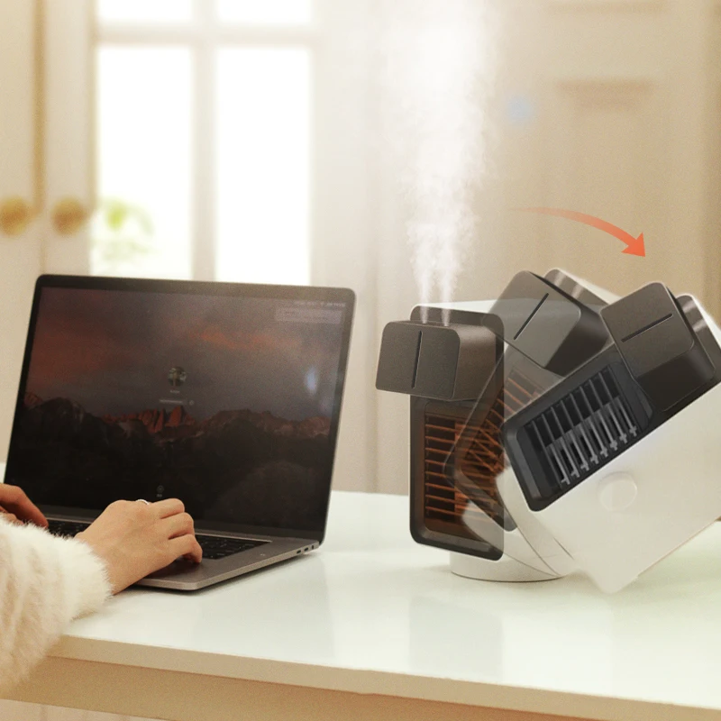 Multifunction 2 In 1 Electric 1300W 3 Speeds Adjustable Dual Spray Humidifier 120 Degree Shaking Head Warmer Fan Heater