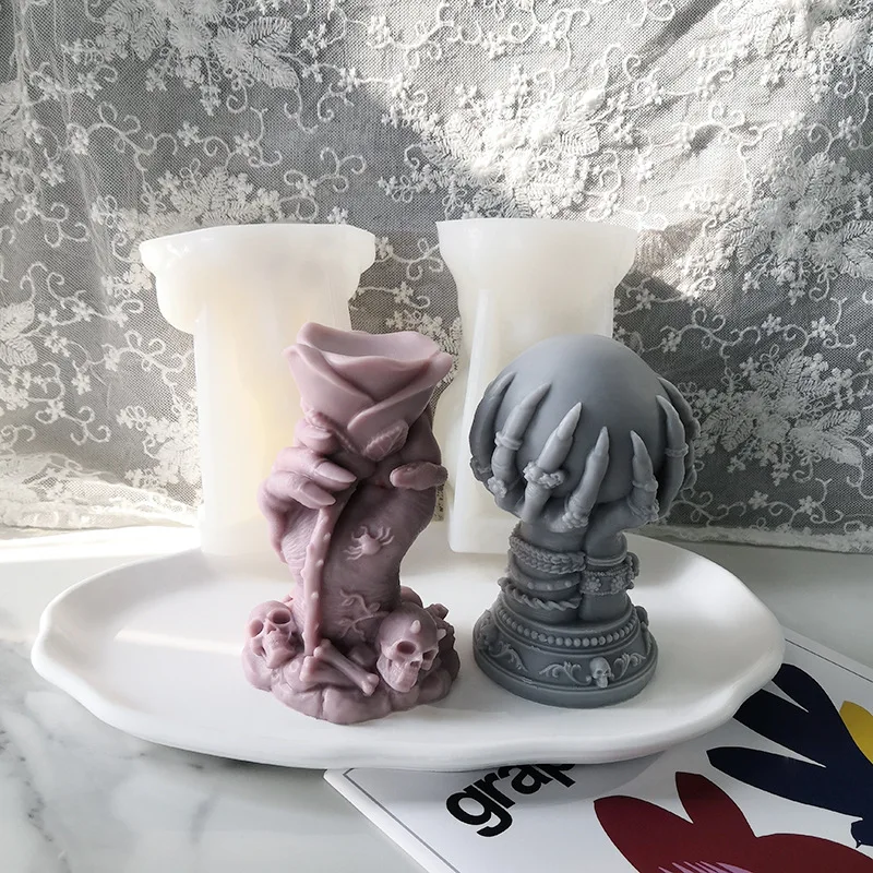 M2037 Hot New 2022 Silicone Rose Candle Mold Hand Holder Candle Mold Custom Silicone Candle Mold