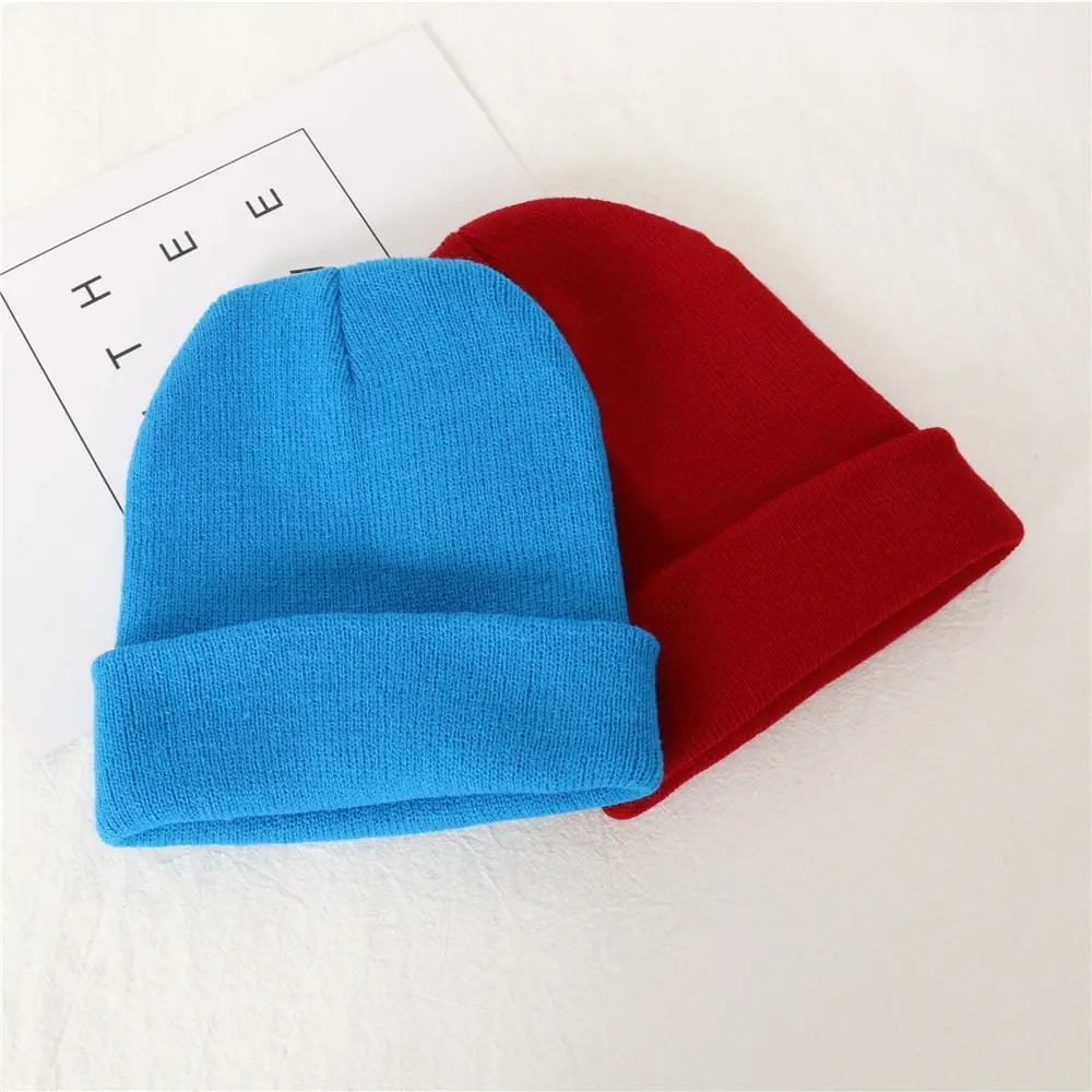 Winter Beanie Hat Polyester Cotton Beanie with Custom Printed Logo