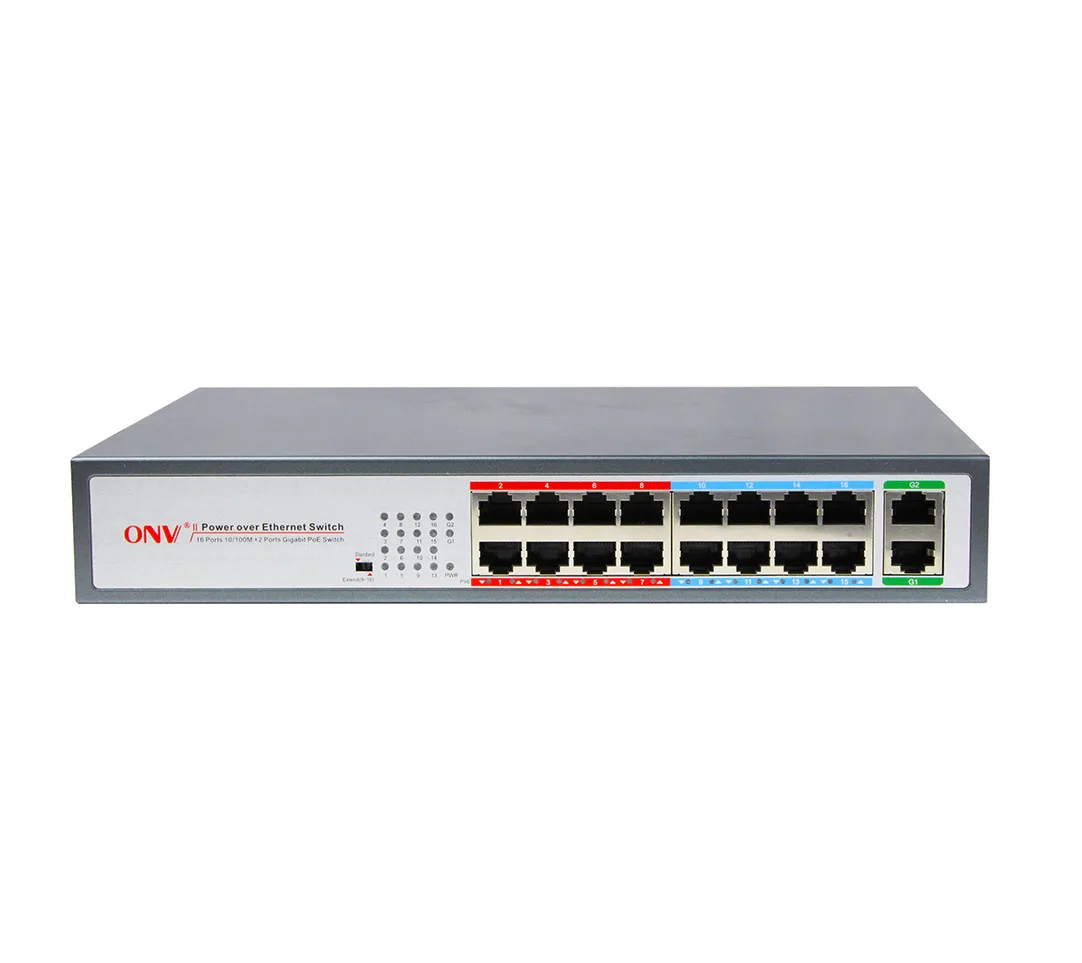 16 портов 10/100 Мбит/с gigabit uplink коммутатор питания через Ethernet на дальние расстояния Лидер продаж