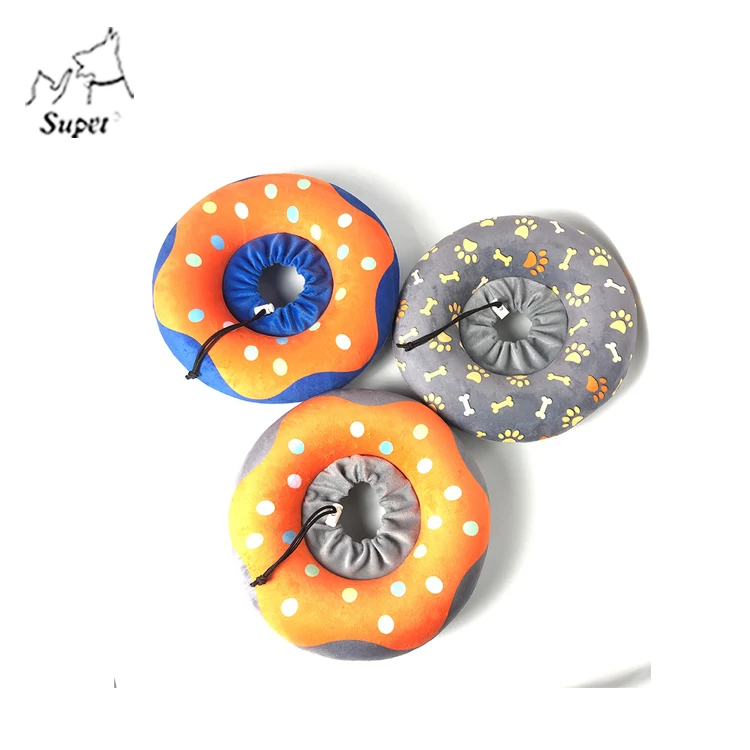 Amazon Top Seller Adjustable Protective Inflation Extra Soft Dog Donut Cone Recovery Collar For Dogs After Surgery