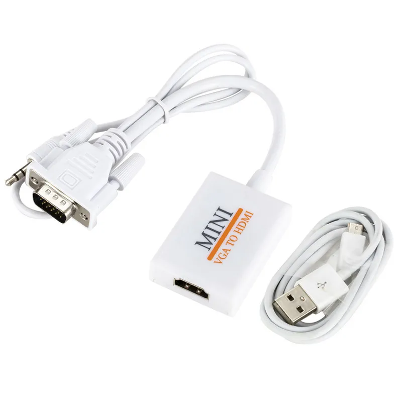 Кабель-адаптер VGA-HDMI Full HD 1080P папа a мама конвертер Кабель HDMI аудио видео кабель
