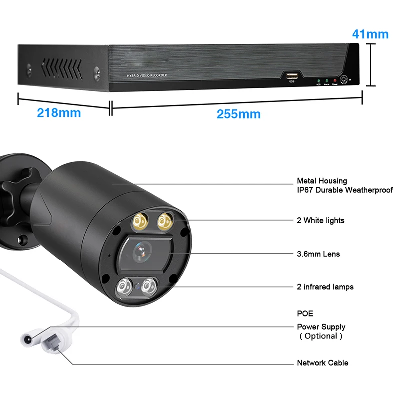 8MP 4K 8 12 16CH POE NVR Kit Waterproof  IP Home Security Surveillance Video Recorder CCTV Camera System