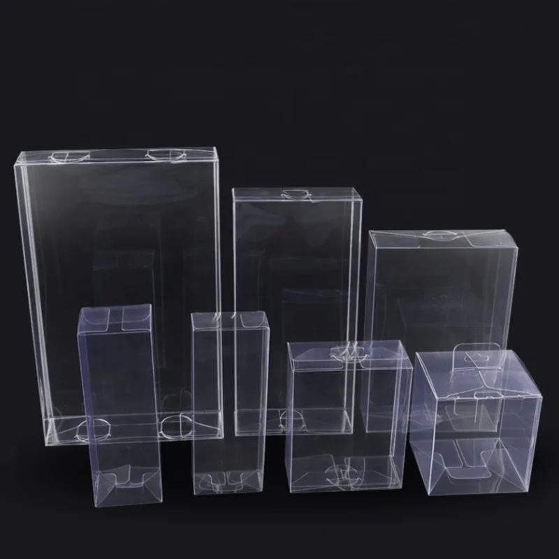 Custom LOGO Rectangle Folding Small Packaging Clear PVC Box Transparent PP PET Clear Square PVC Plastic Boxes