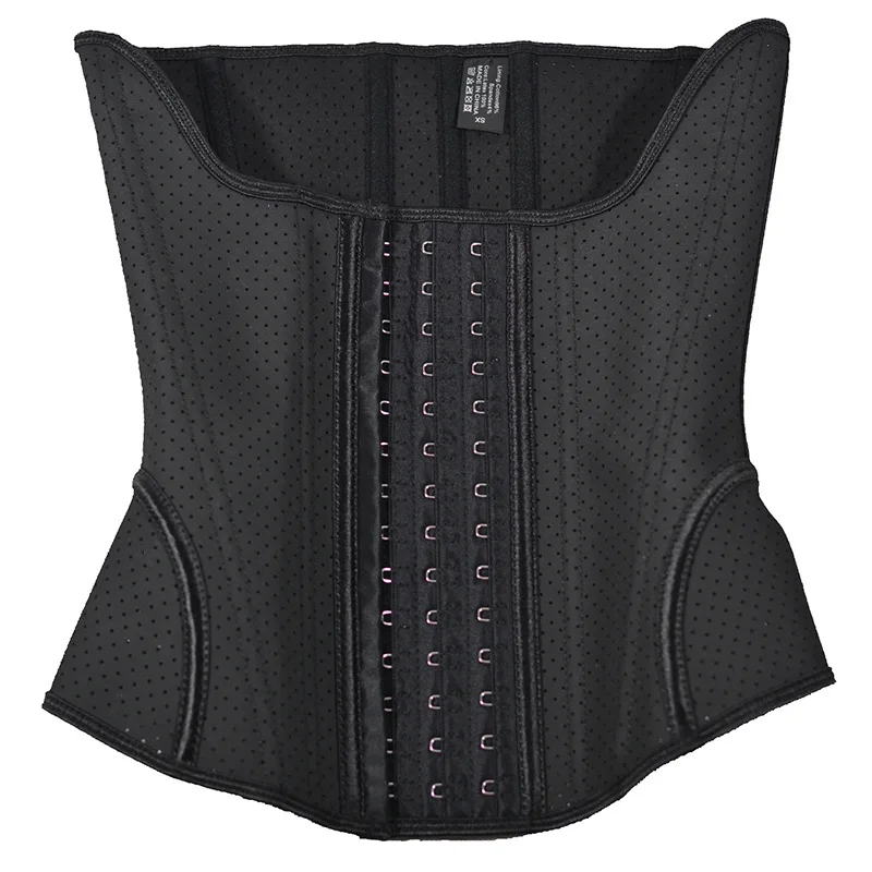 Womens Low U Breast up Latex Waist Cincher Adjustable Hooks Workout Waist Trainer Slimming Corset Bones 100% Latex 13 Steel Firm