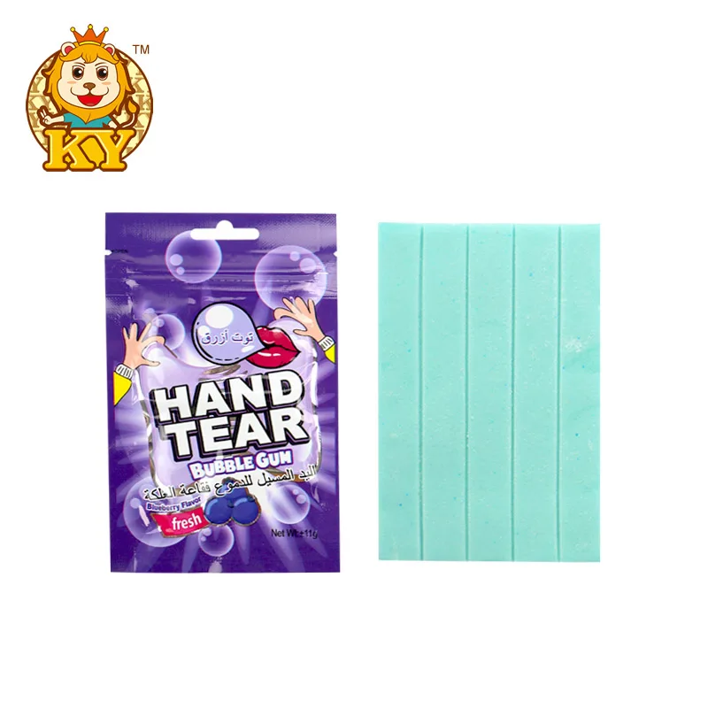 Wholesale Custom Colorful Hand Tear Fruity Flavor Bubble Gum Chewing Candy