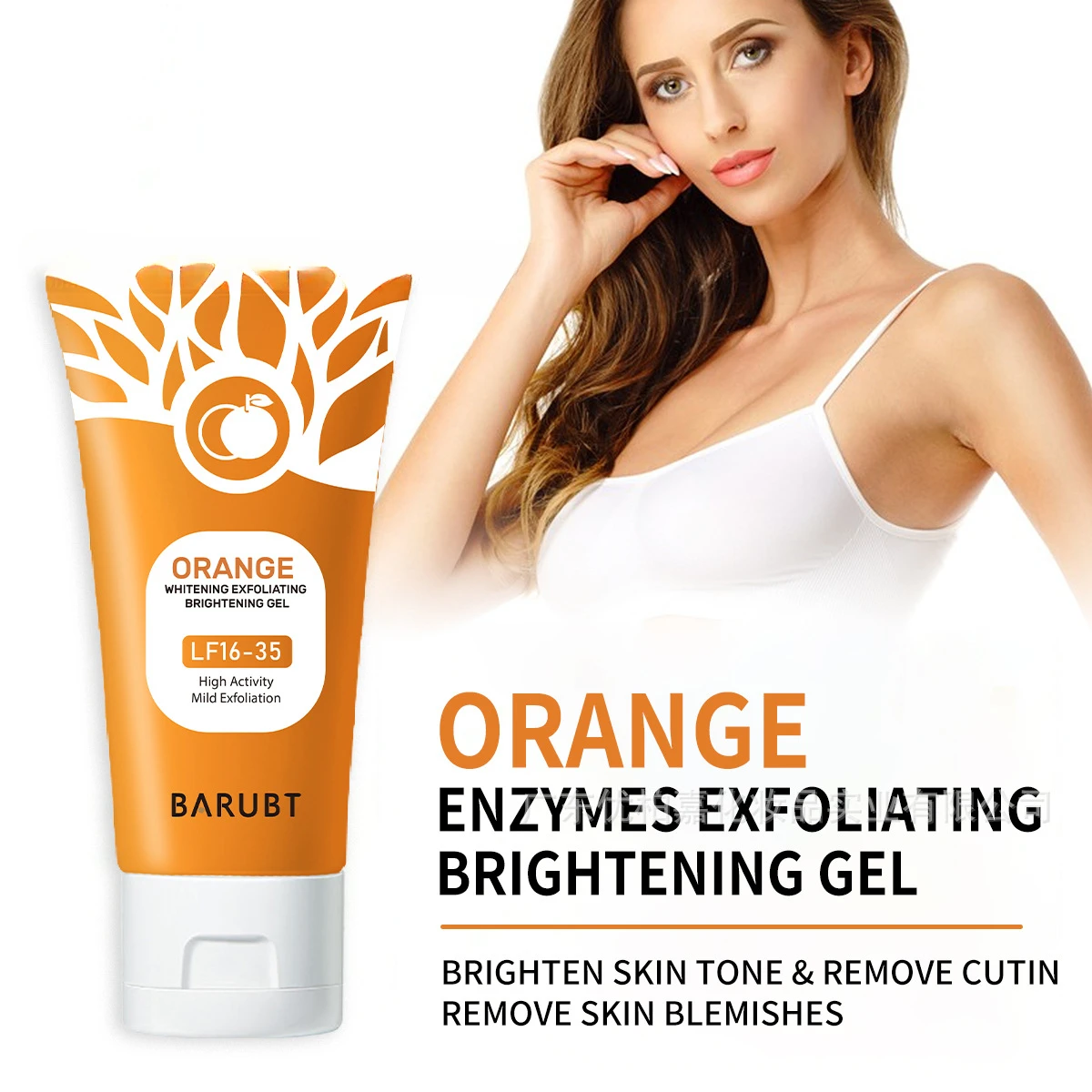OEM ODM Peel Old Horniness Skin Brightening Clearnig Orange Exfoliating Whitening Cleaning Gel For All Skin Type