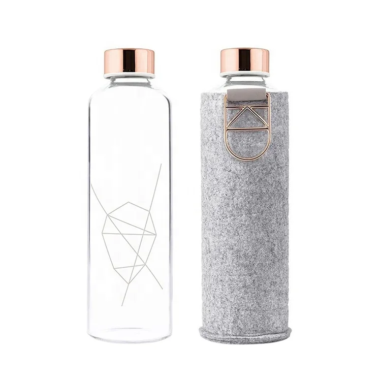 Герметичная Бутылка для питьевой воды из боросиликатного стекла без БФА с фетровым покрытием для дополнительной защиты